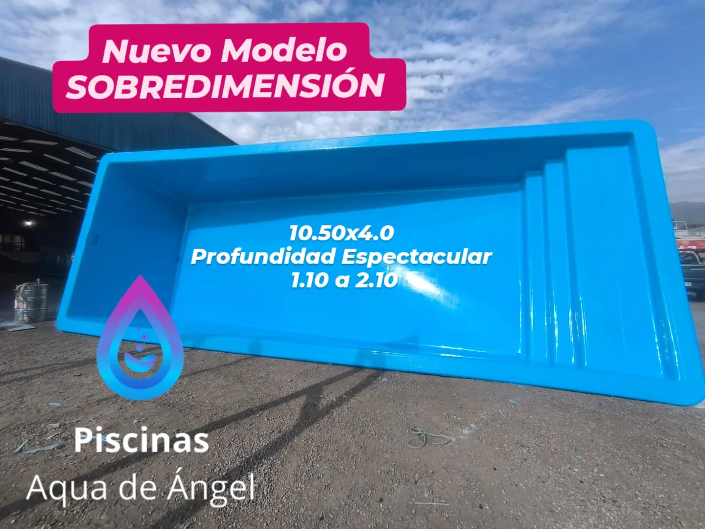 Nuevo modelo sobredimensión de Piscinas Aqua de Angel en Stock y fabricación